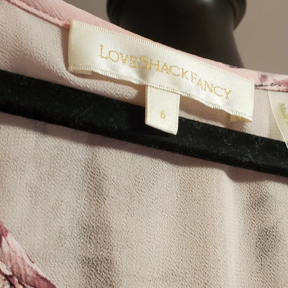 LoveShackFancy Audra Silk Midi Dress in Pink Canopy - Picture 5 of 14